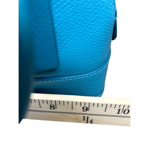 Coach Mini Turquoise Leather Crossbody Bag With Adjustable Strap & Zip Closure - Picture 2 of 11